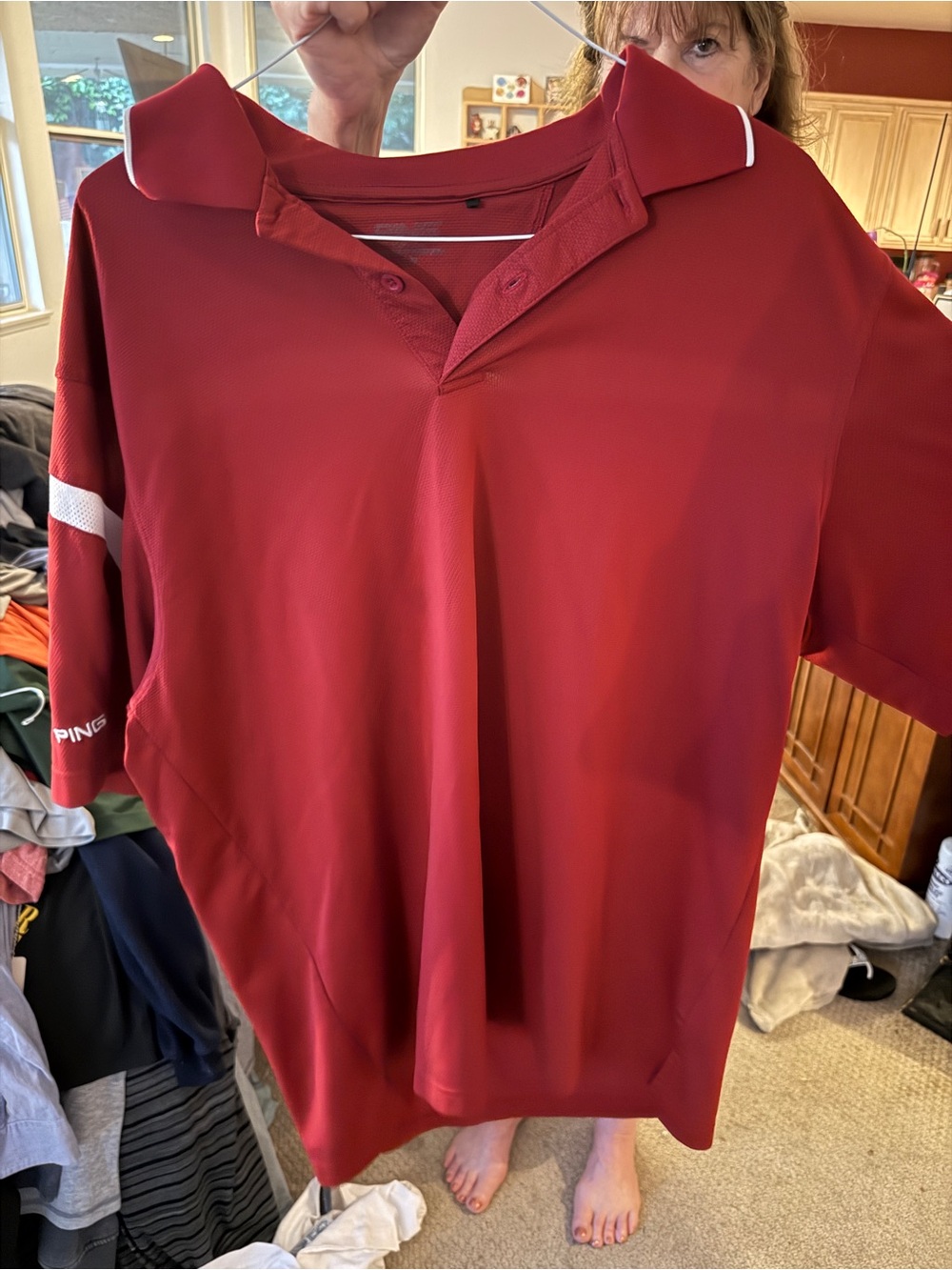 Men's Red Polo Shirt by PING